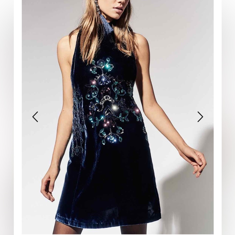 NEW 🪩 Free People 🪩 Jill’s Sequins Swing Mini Dress - XS